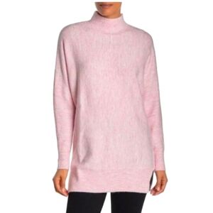 Magaschoni Pink Mock Neck Tunic Sweater Size Small
